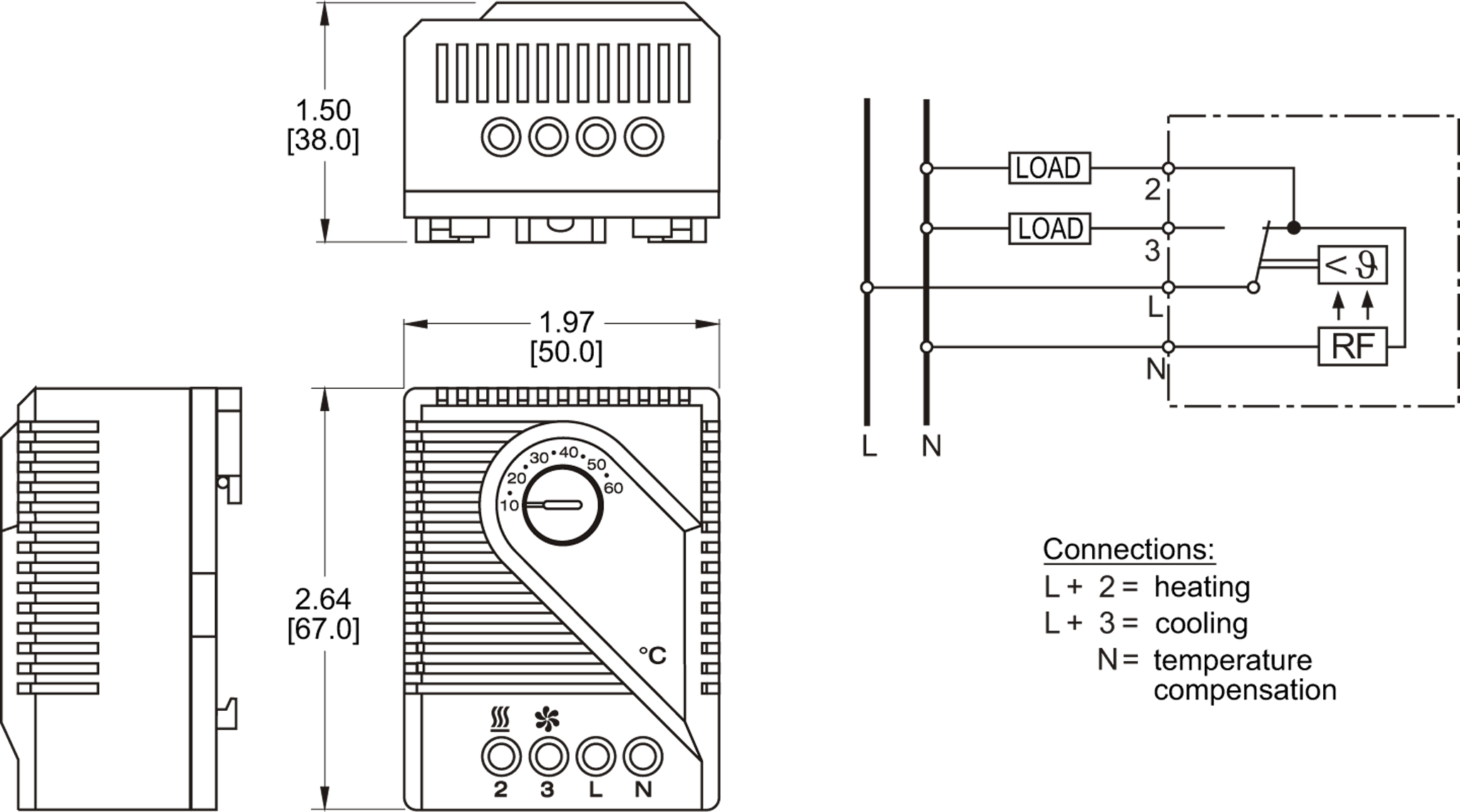 Mechanical Thermostat General Arrangement Drawing