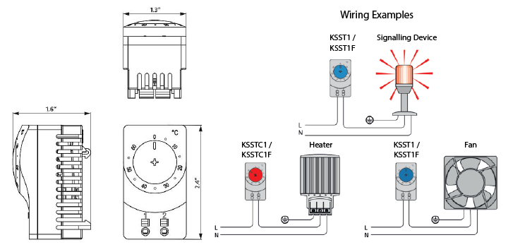 Thermostat General Arrangement Drawing