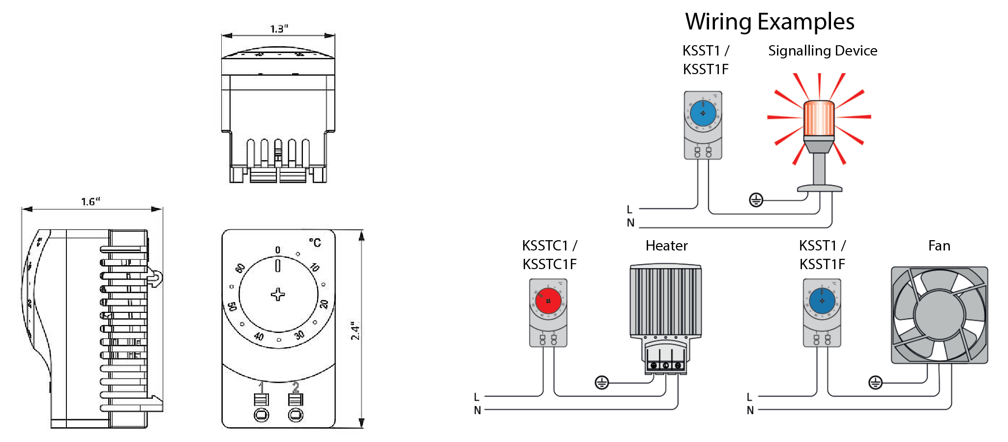 Thermostat General Arrangement Drawing