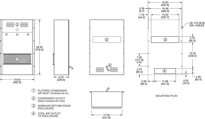 KXHE125A Heat Exchanger general arrangement drawing