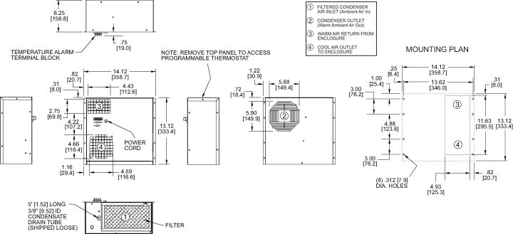 Micro-Mini Air Conditioner general arrangement drawing