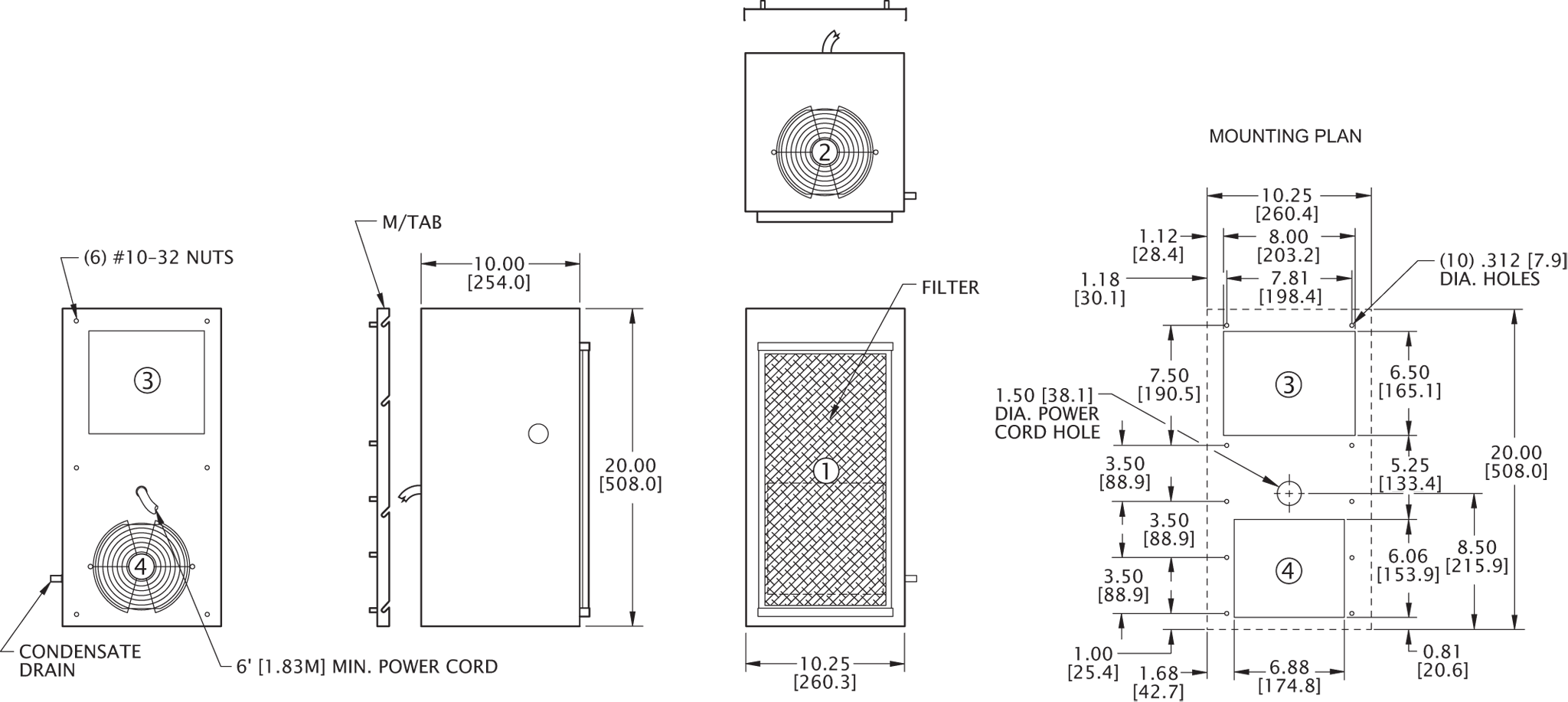 Narrow-Mini Switchable general arrangement drawing