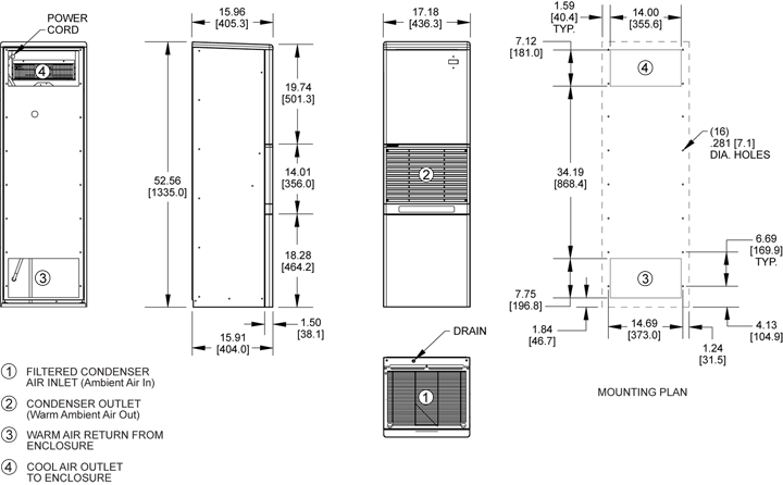 Advantage RP52 (Dis.) Air Conditioner general arrangement drawing