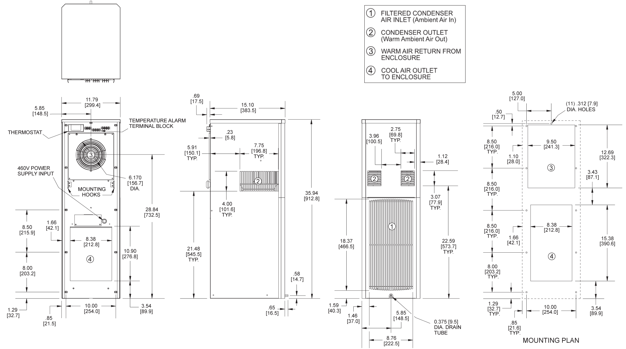 SlimKool SP36 480V general arrangement drawing