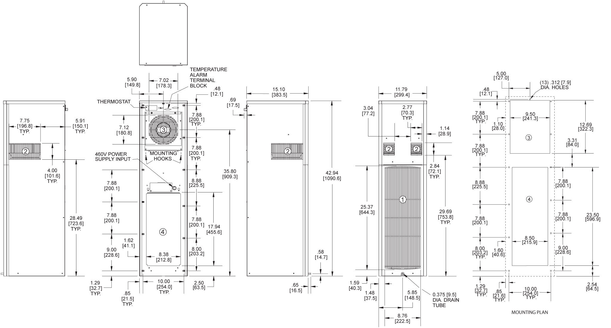 SlimKool SP43 480V general arrangement drawing